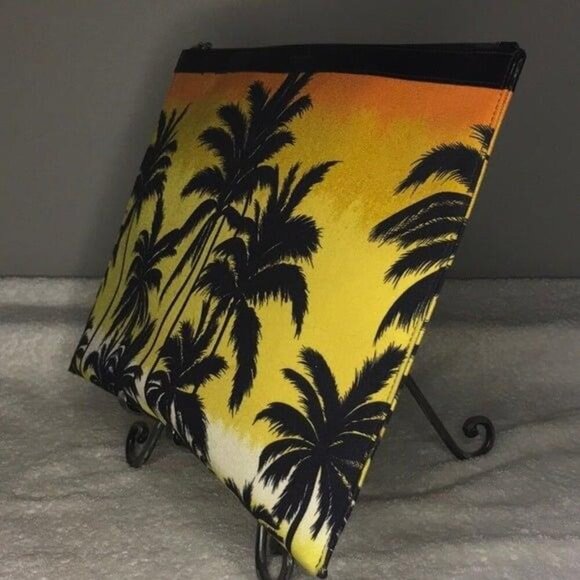 YSL Saint Laurent Graphic Palm Tree Fabric Clutch (15" x 10") - Picture 4 of 9